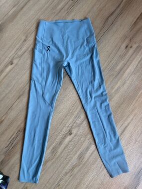 On Running Light Blue Performance Leggings